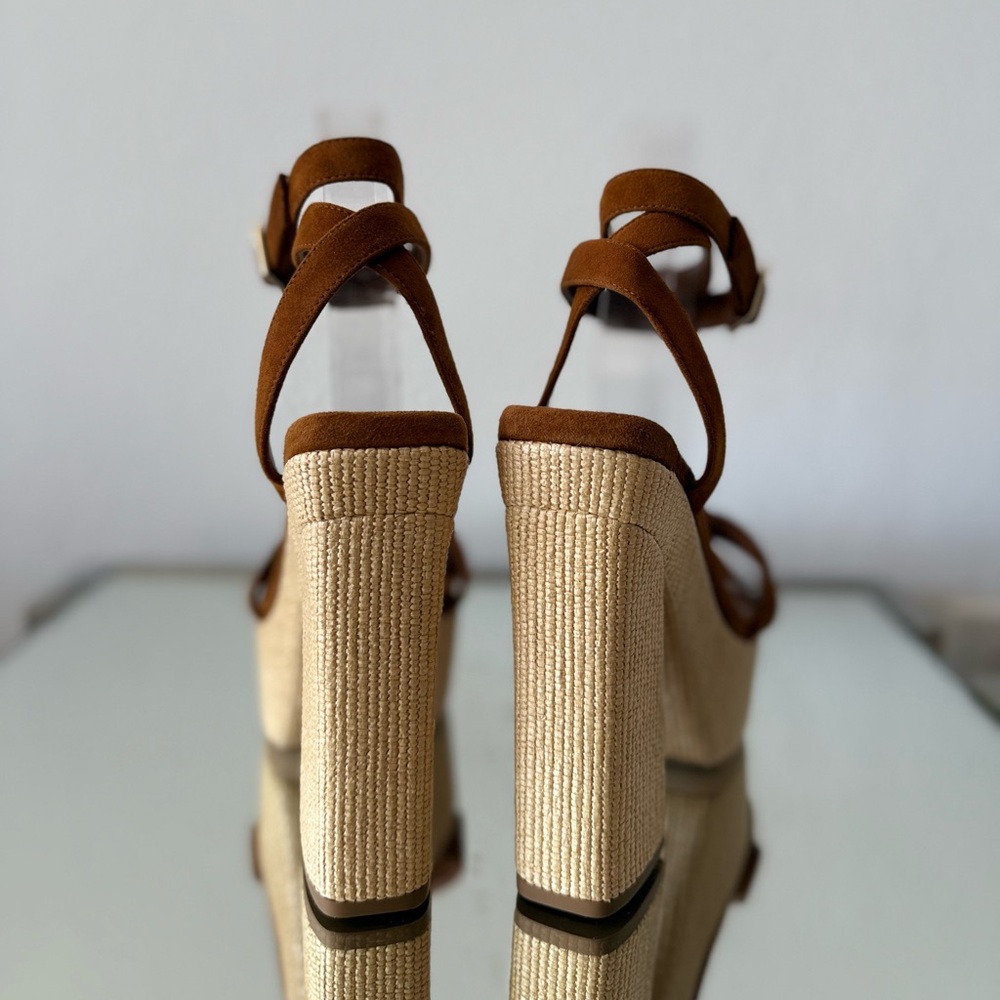 New JIMMY CHOO Gaia 140 suede platform sandals 38 $995 - Picture 10 of 13